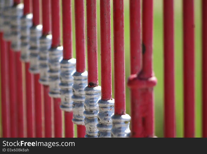 Vintage protection bars in a public garden. Vintage protection bars in a public garden