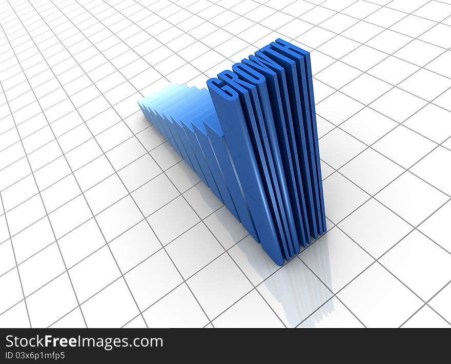 One financial chart growing (3d render). One financial chart growing (3d render)