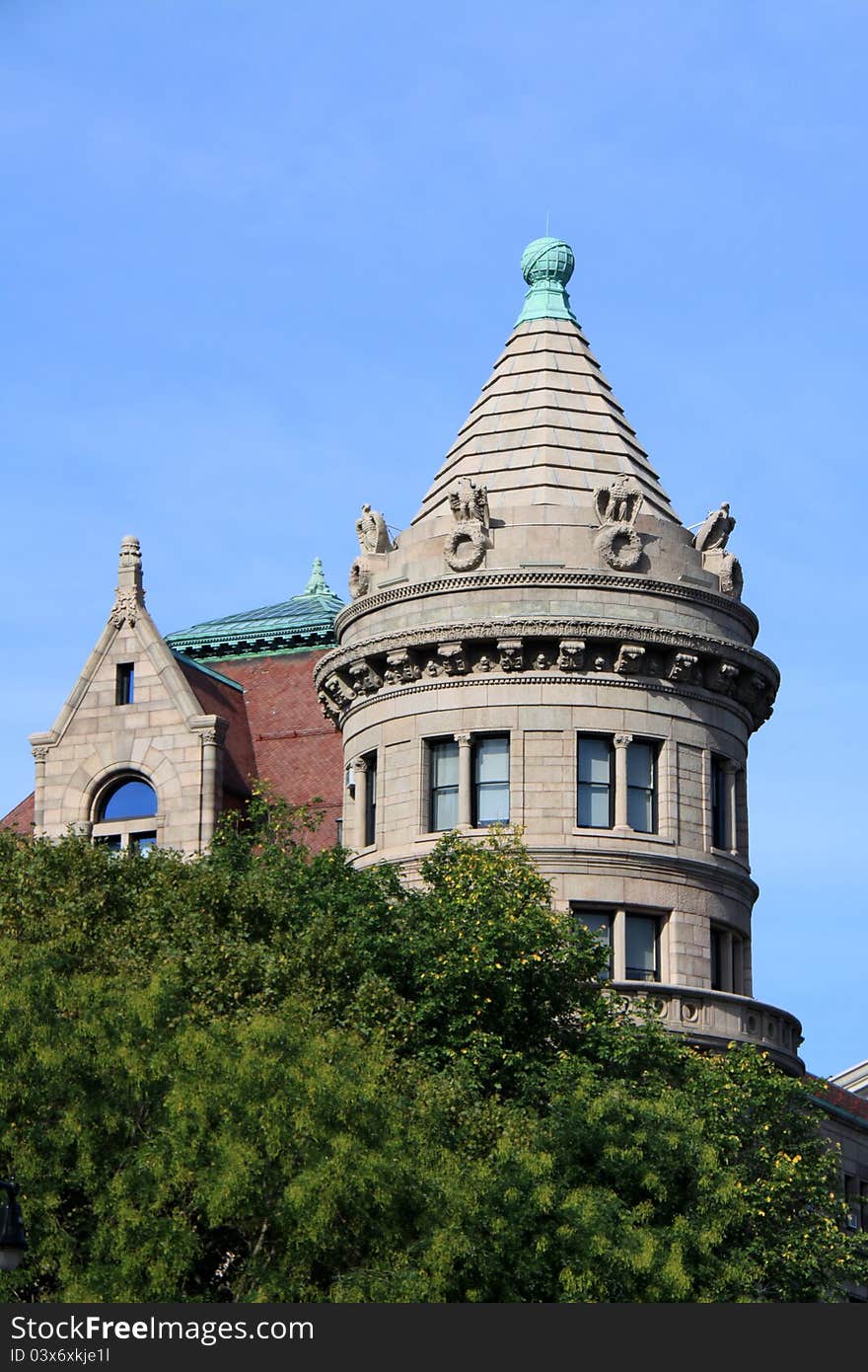 Old house with a tower. Old house with a tower