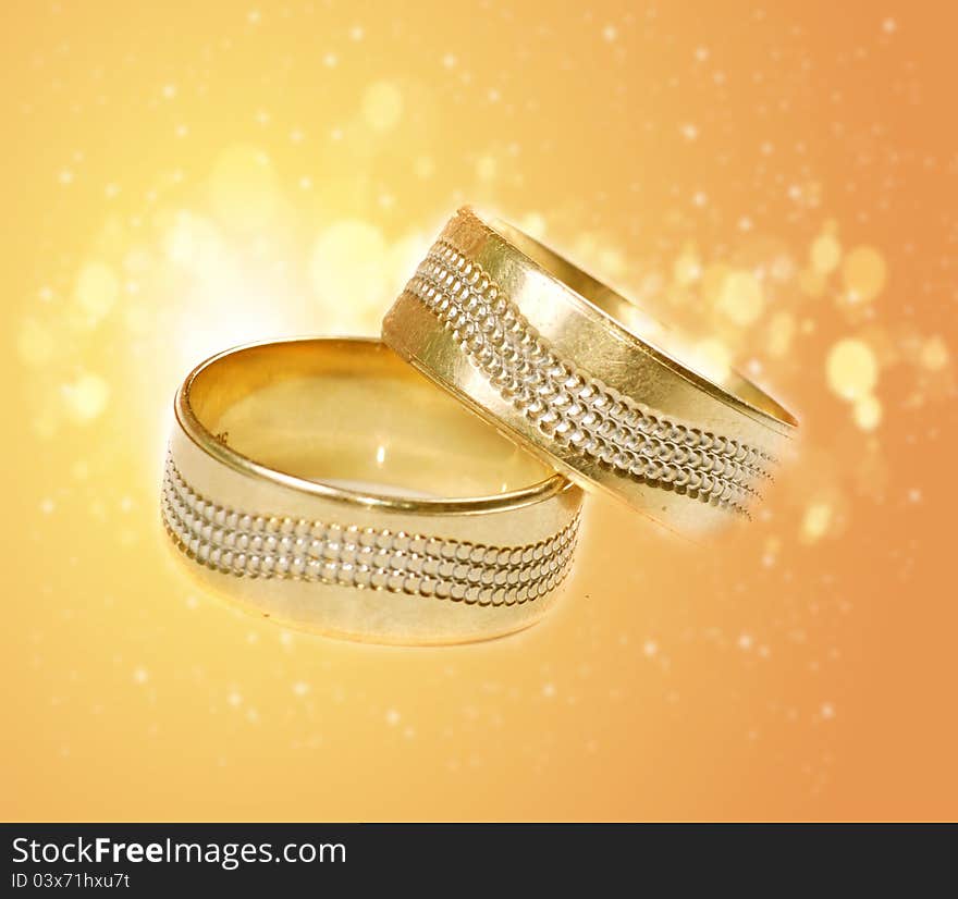 Weeding rings in abstract background