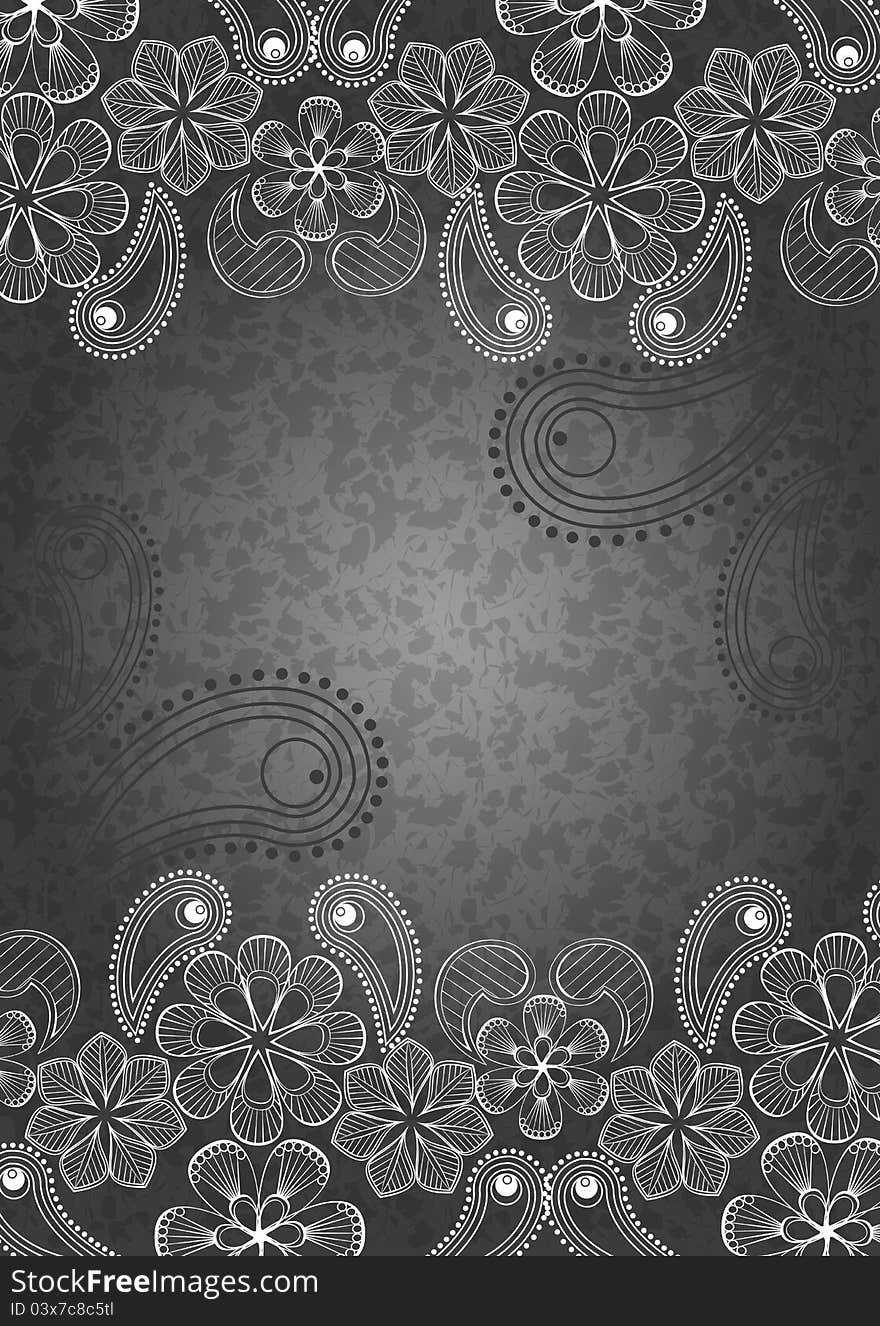 Decorative background, black and white. Decorative background, black and white