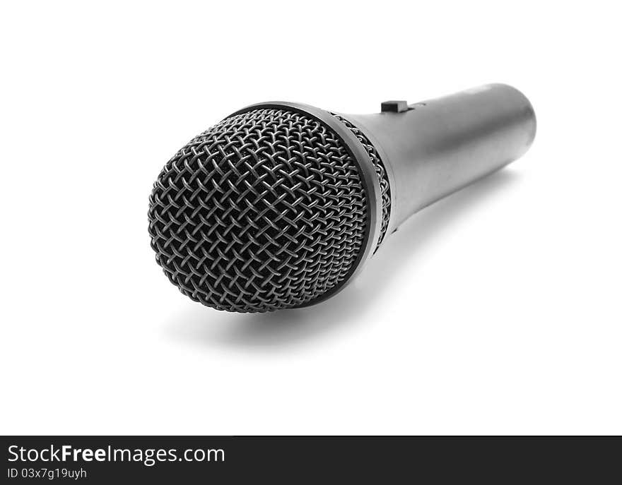 Microphone on white background