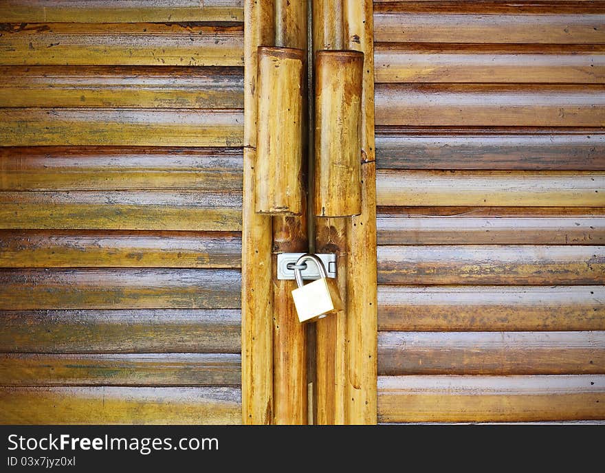 beautiful bamboo door and lock key