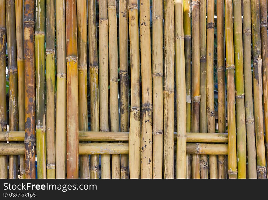 Bamboo fence for demarcation and decorations. Bamboo fence for demarcation and decorations.