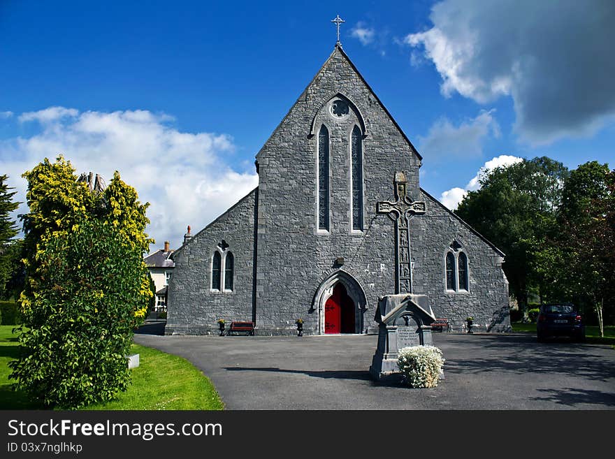 Catholic Church in Clogheen,a small town in Co.Tipperary,Ireland,situated inthe Galtee-Vee valley,with Galtee Mts.to the north,and Knockmeladown Mts.to teh south. Catholic Church in Clogheen,a small town in Co.Tipperary,Ireland,situated inthe Galtee-Vee valley,with Galtee Mts.to the north,and Knockmeladown Mts.to teh south.