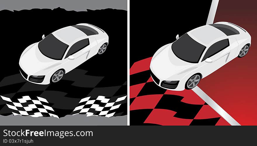 Sport car on the abstract background. Illustration