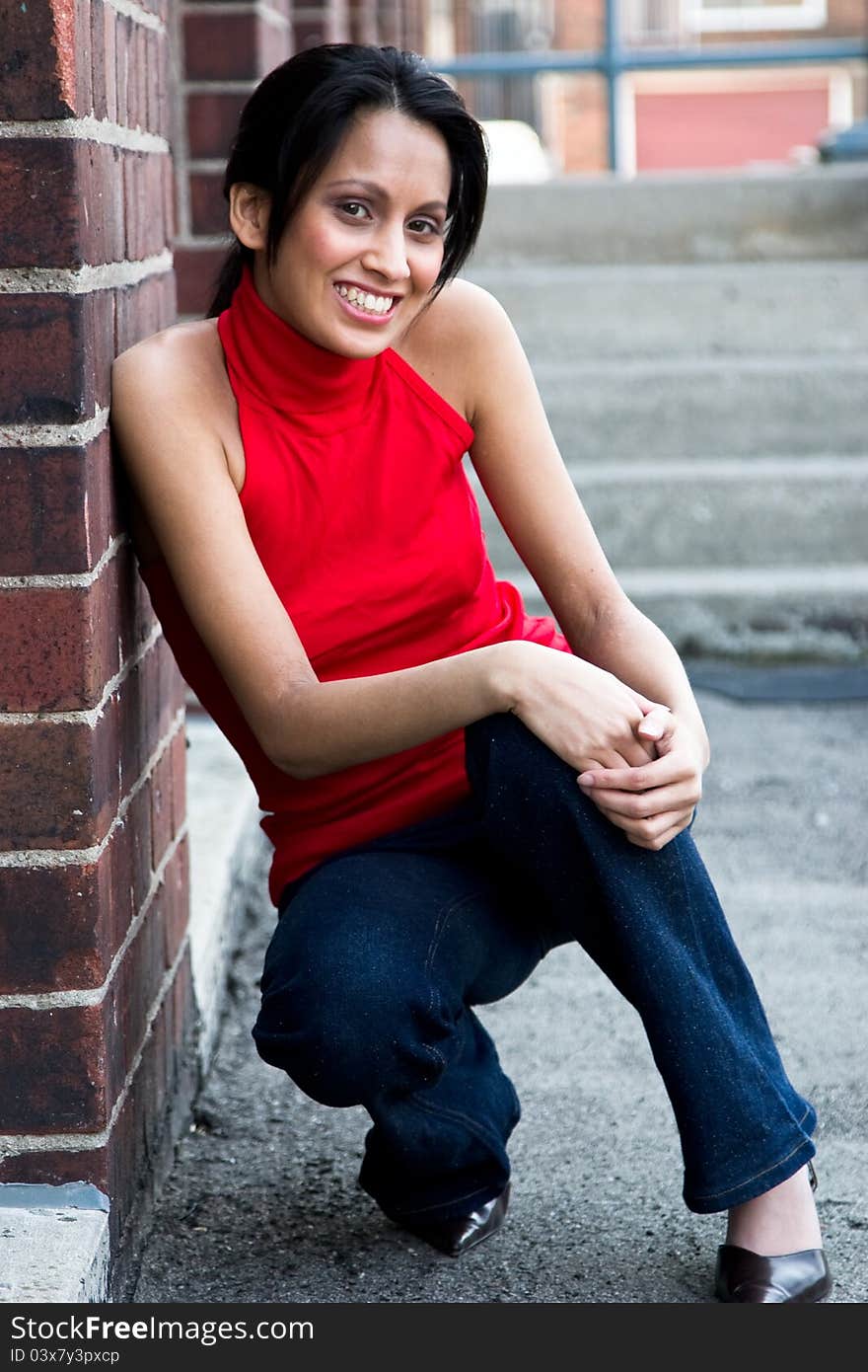 Smiling East Indian girl