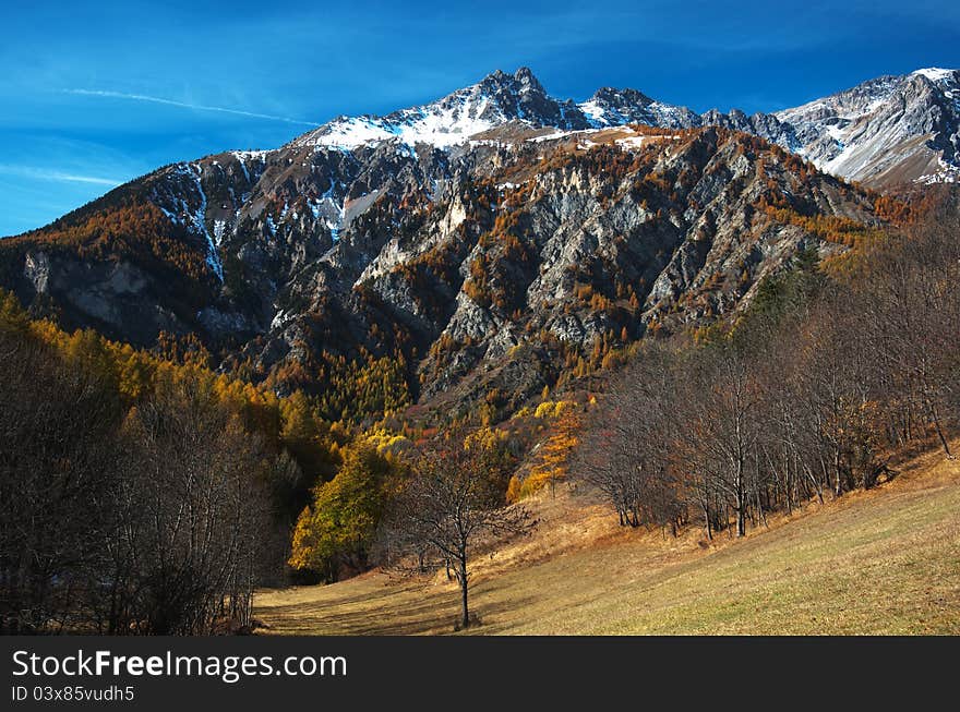 Hdr alpine landscape. Italian alps