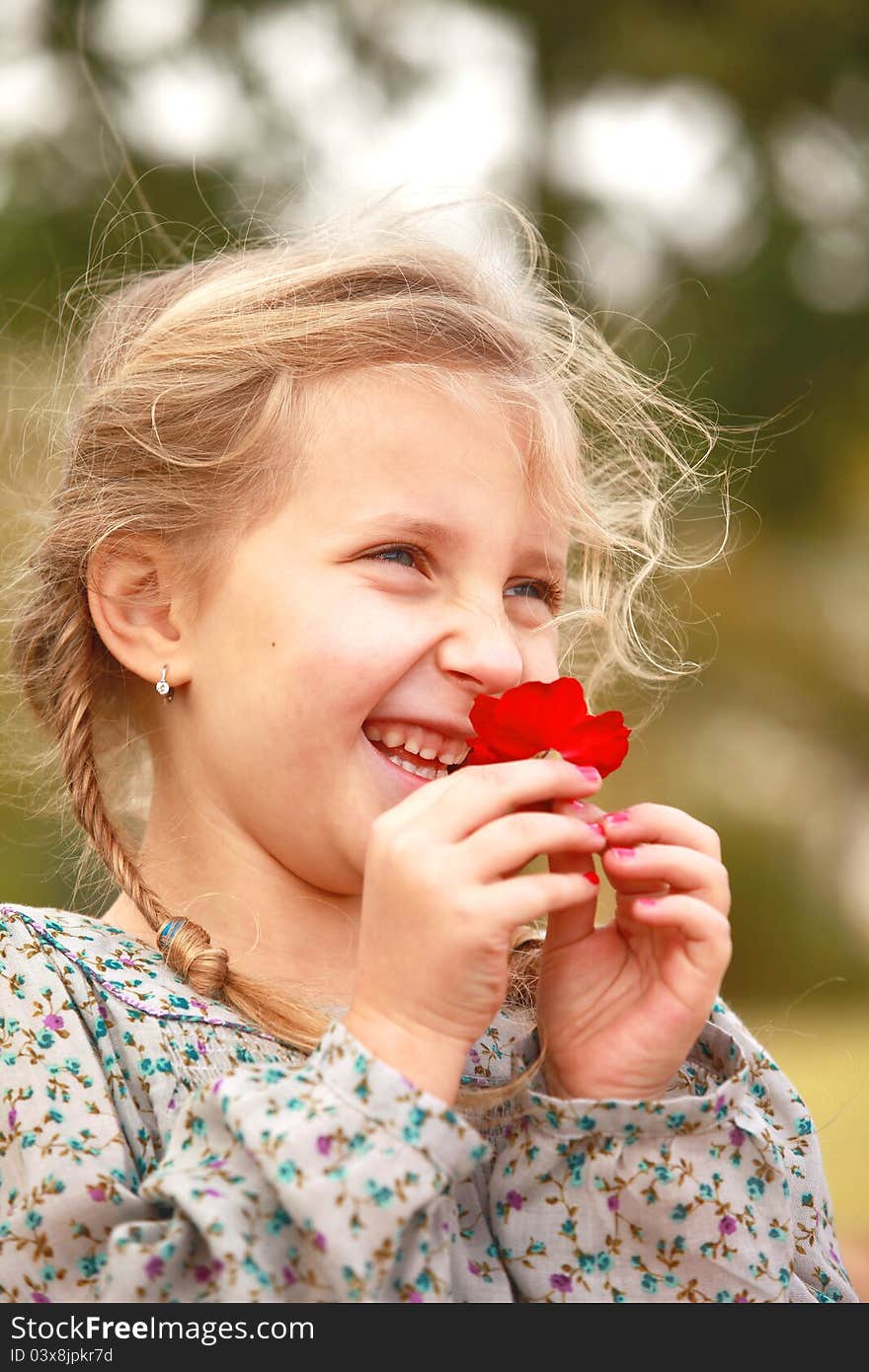 Laughing girl posing