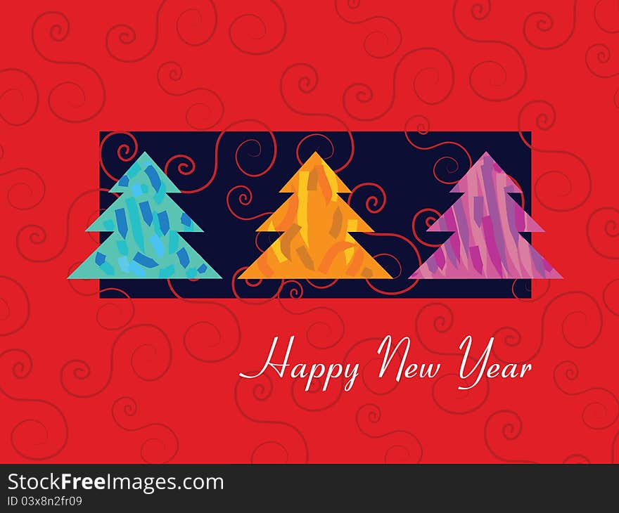 A red new year card. A red new year card