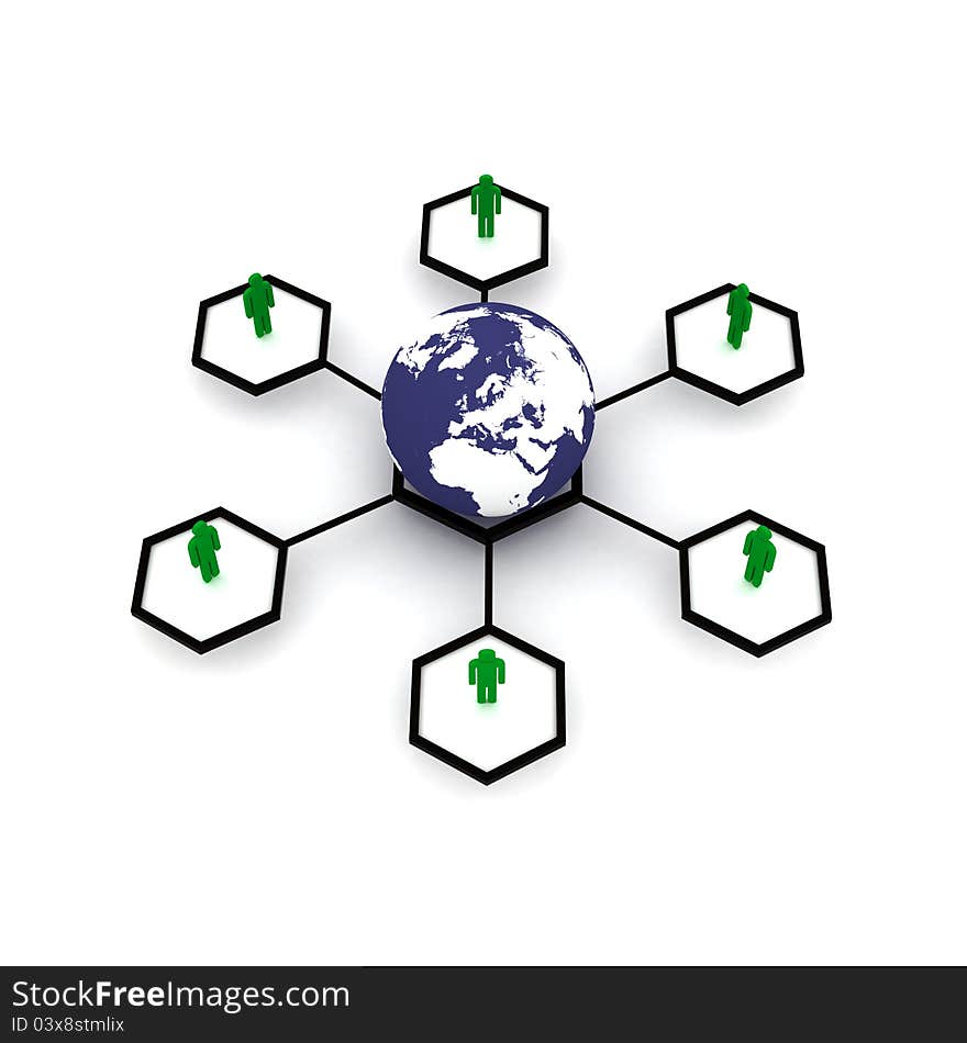 Concept image representing network, networking, connection, social networks, communications.