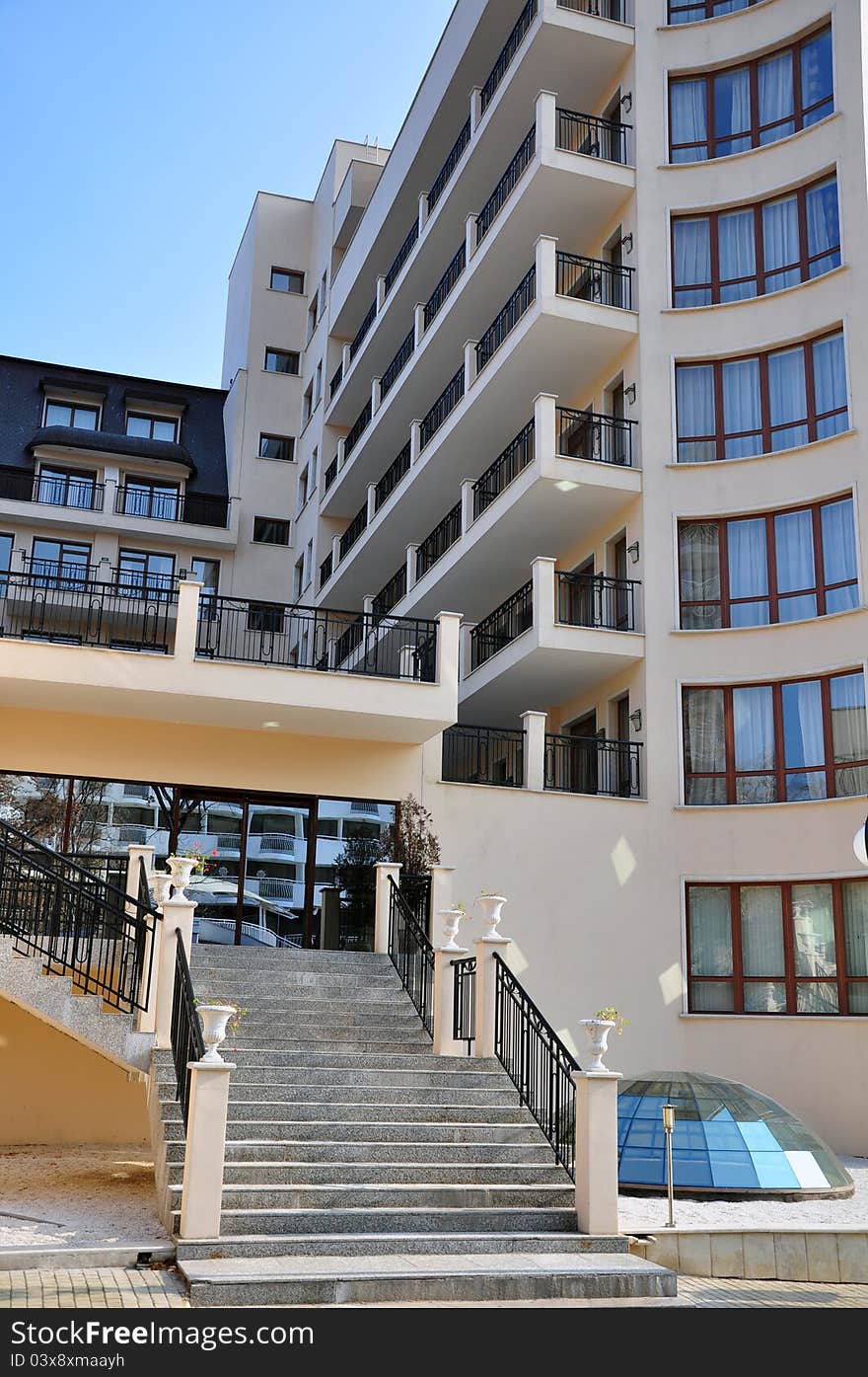 Stairs to hotel of luxury level