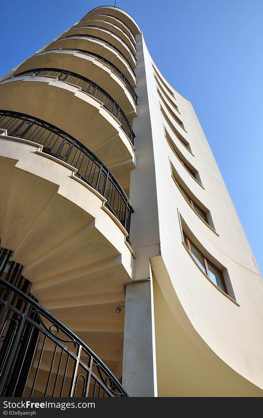 Helical stairs and hotel