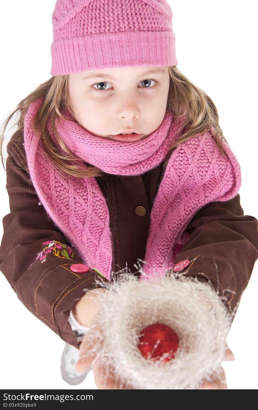 Beautiful little girl posing in studio