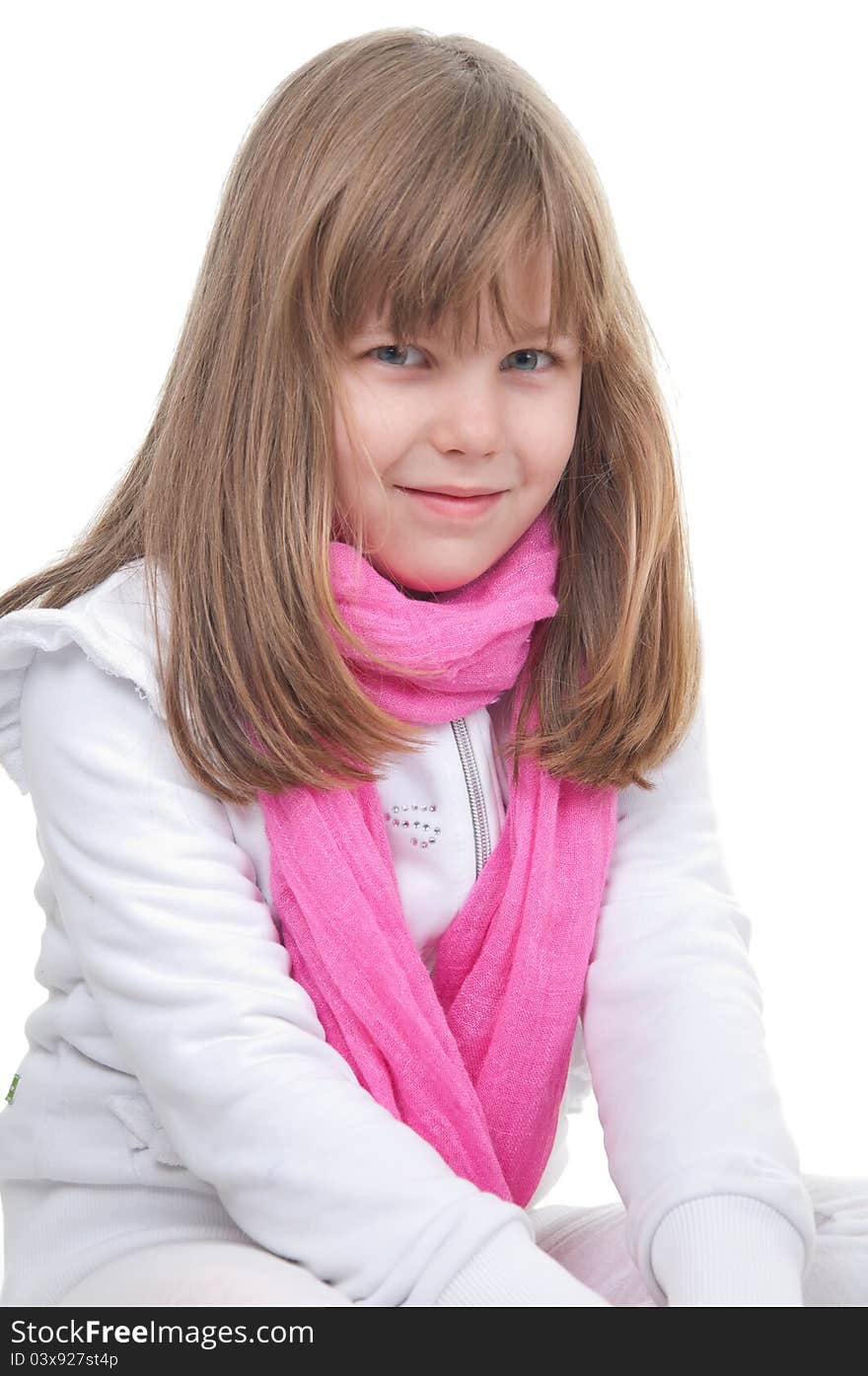 Beautiful Little Girl Posing In Studio