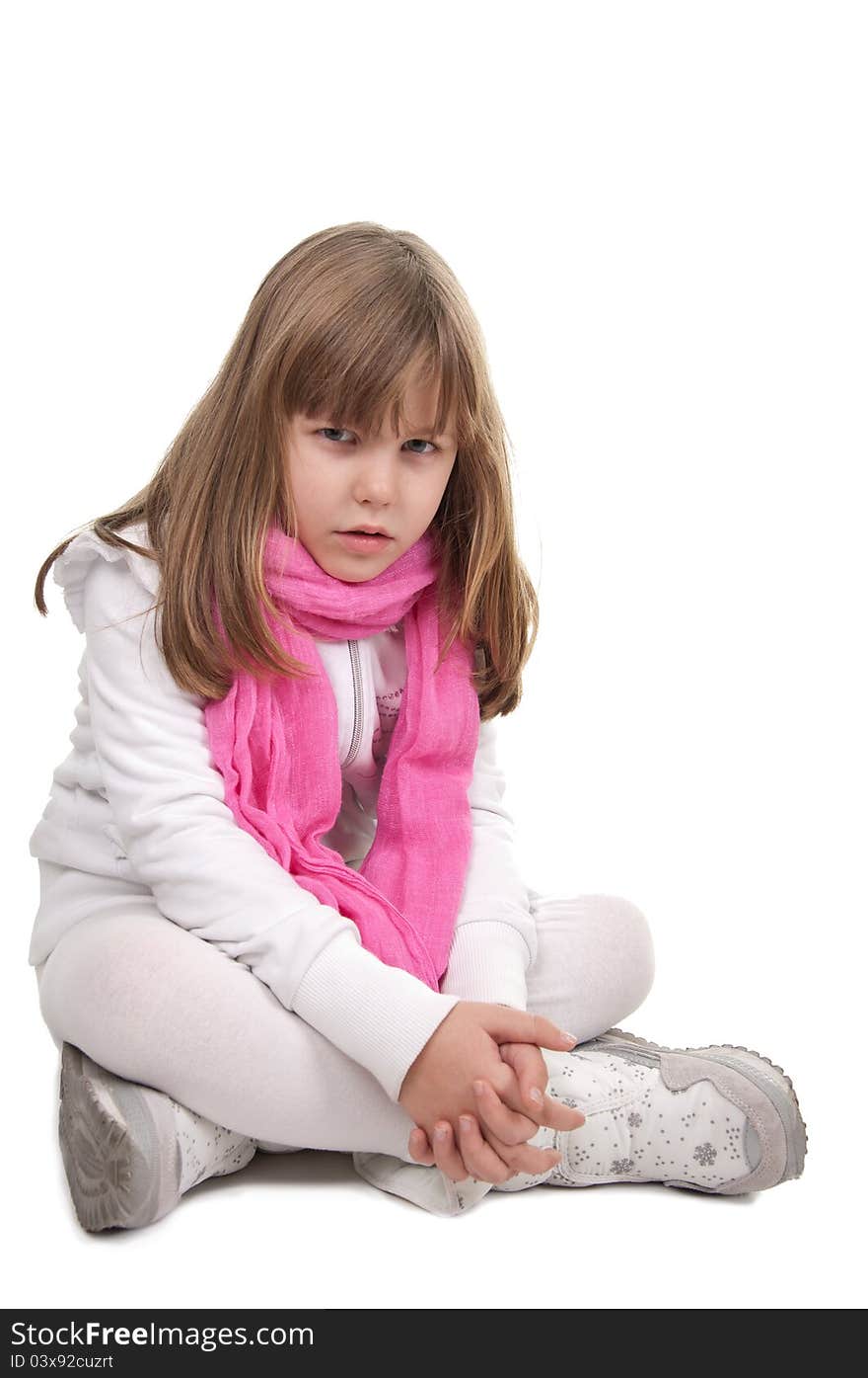 Beautiful Little Girl Posing In Studio