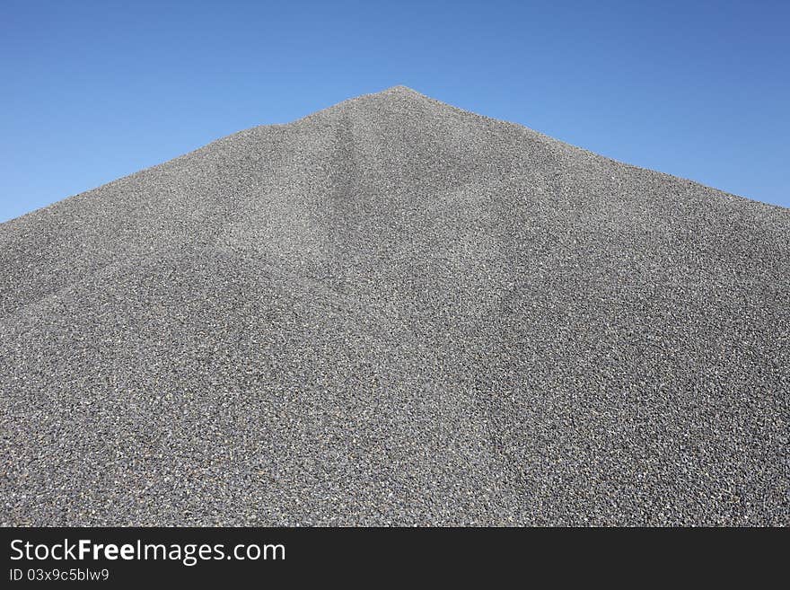 Gray gravel mound mountain for concrete making