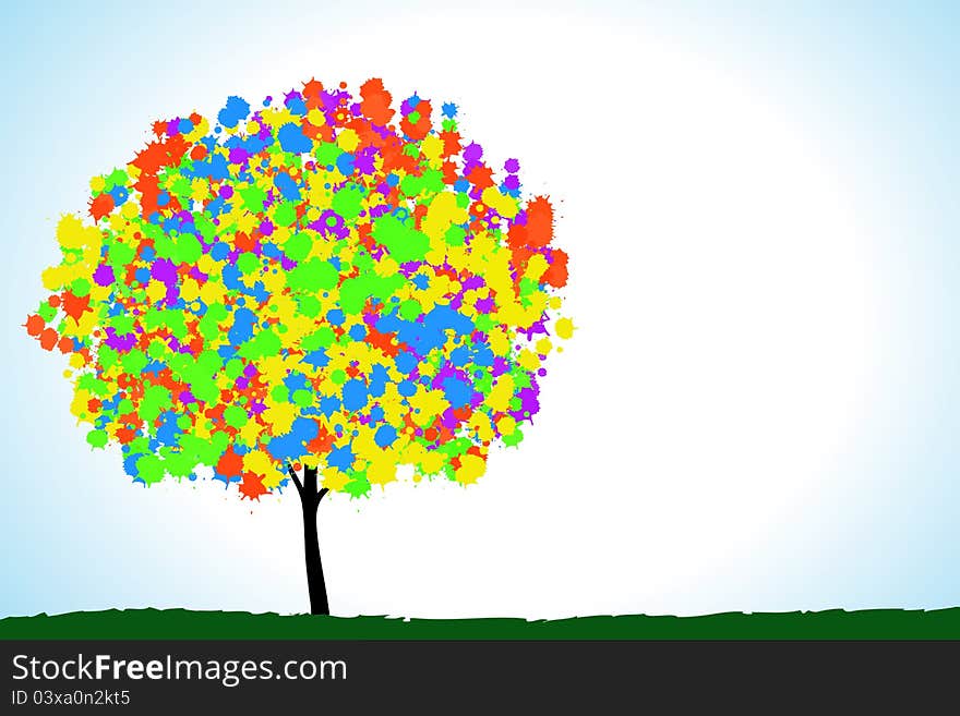 Colorful trees. For decoration, or background.