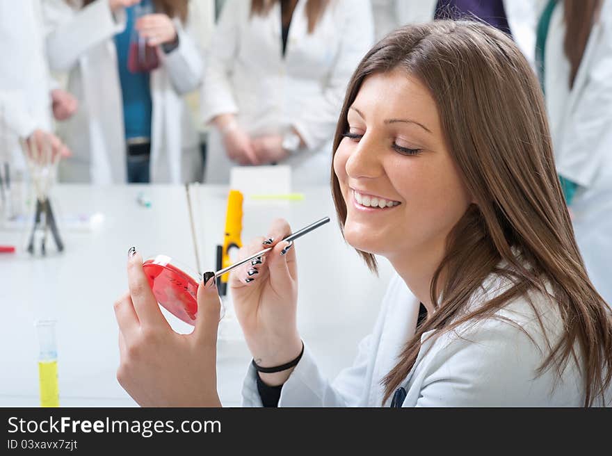 Portrait of medical students in the laboratory