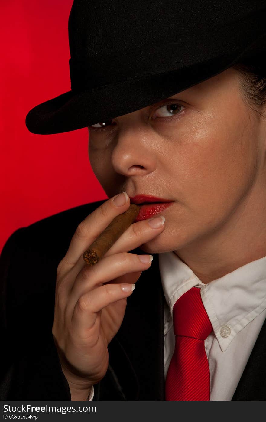 Woman with cigar