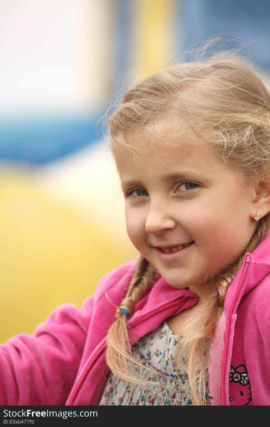 Portrait of a young girl smile