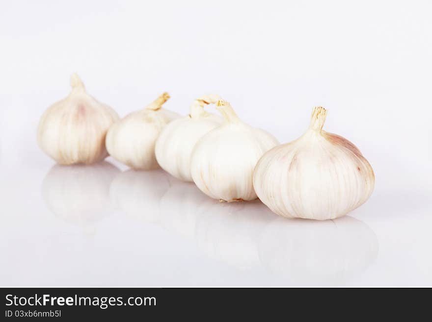 Photo of garlic in white back ground