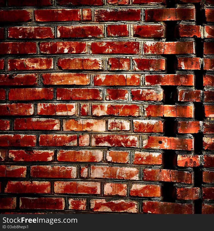 Background in style grunge. Brick wall similar to notepad sheet. Background in style grunge. Brick wall similar to notepad sheet