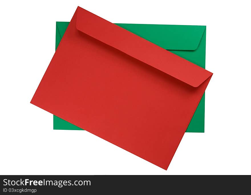 Two envelopes isolated on a white background. Two envelopes isolated on a white background