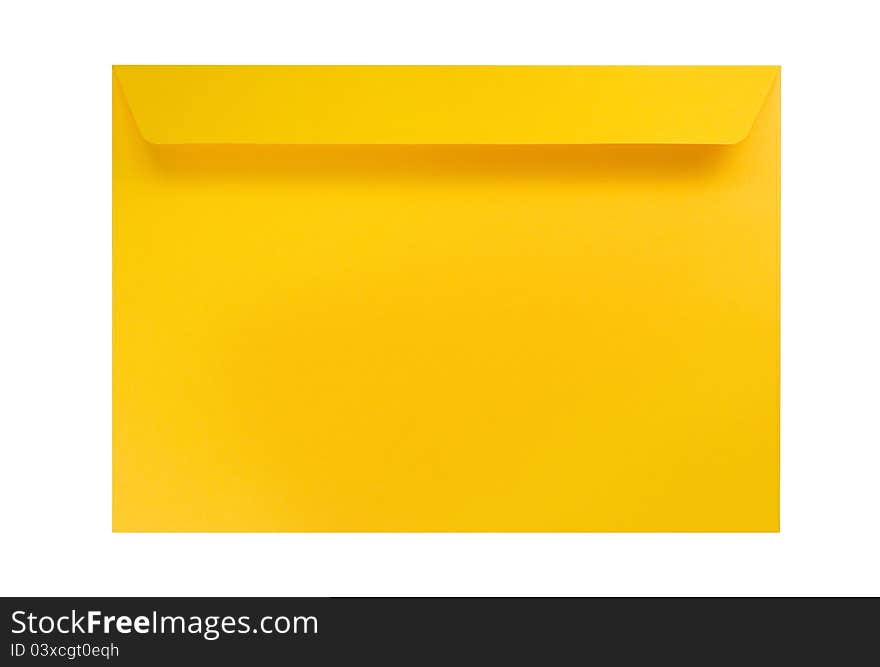 Yellow envelope isolated on white