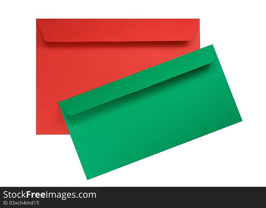 Two envelopes isolated on a white background. Two envelopes isolated on a white background