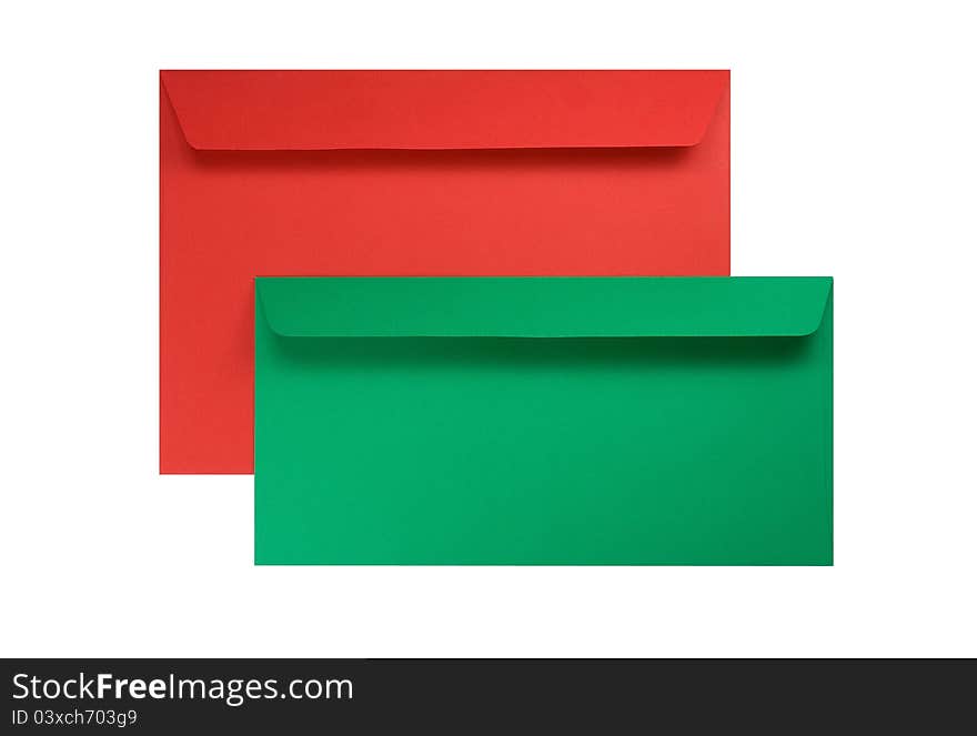 Two envelopes isolated on a white background. Two envelopes isolated on a white background