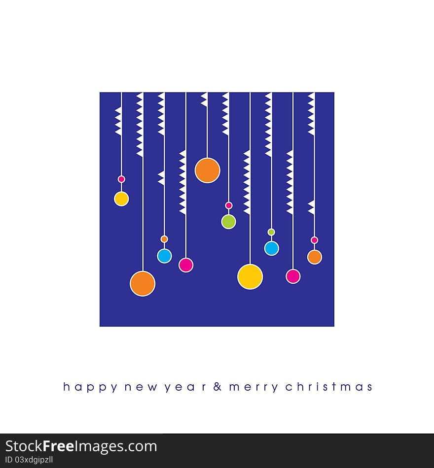 Christmas card with balls