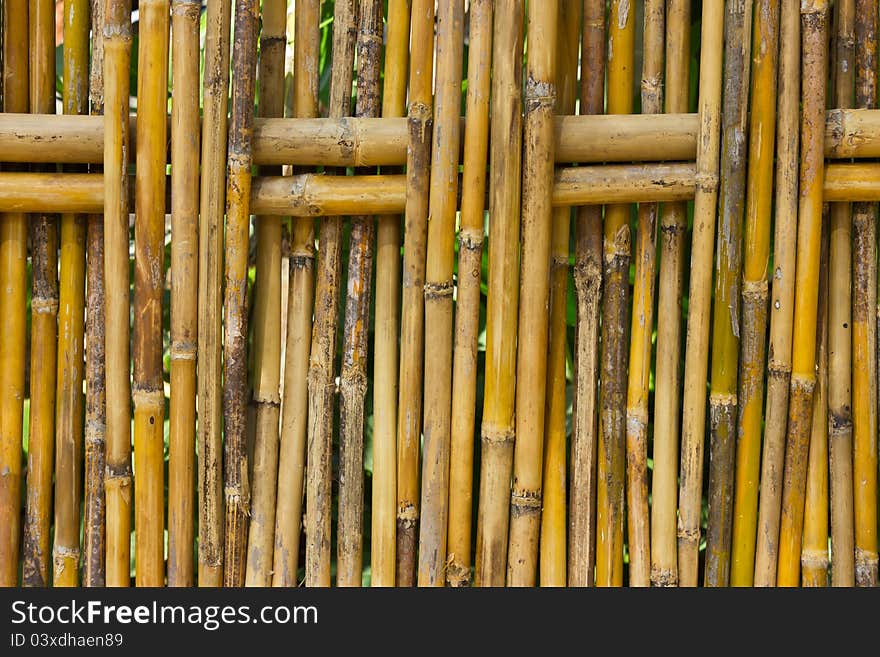 Bamboo fence for demarcation and decorations.