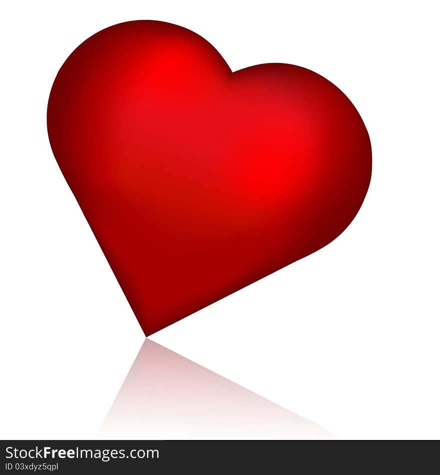 Illustration of red heart isolated on white