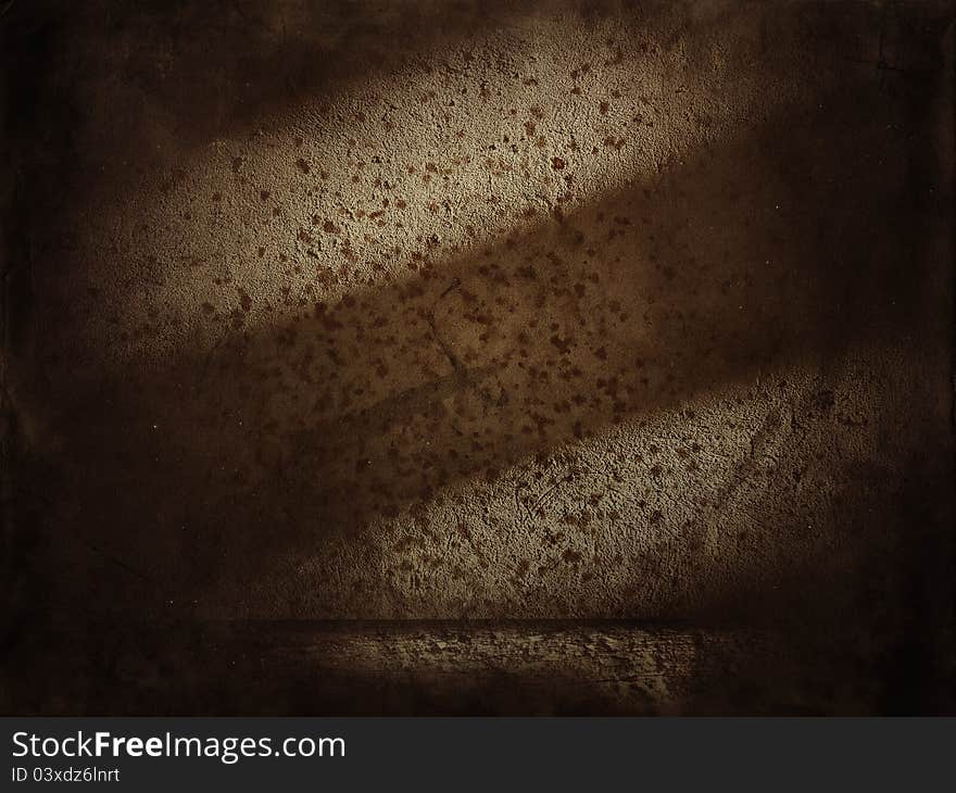 Old grunge room with concrete wall, vintage background. Old grunge room with concrete wall, vintage background