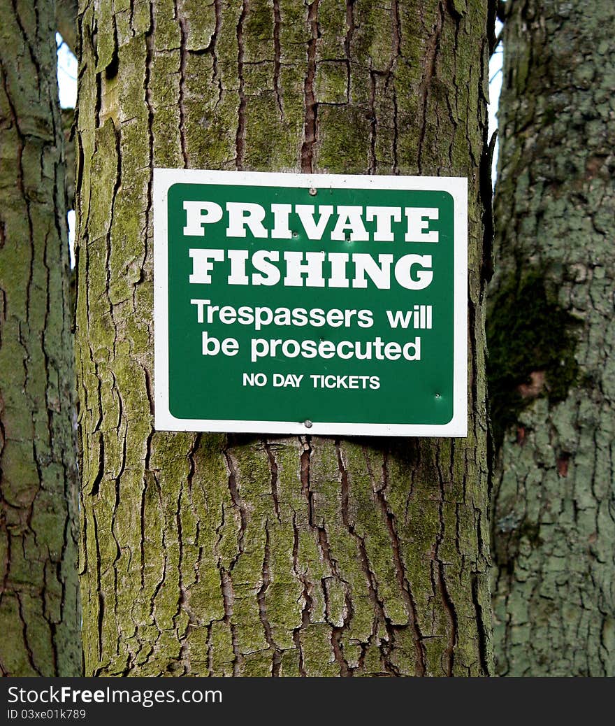 Private Fishing Sign