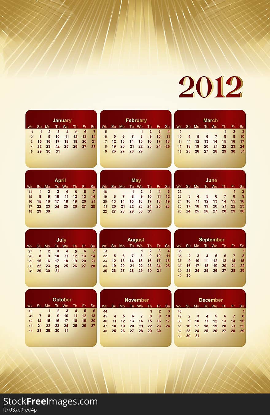 2012 business style calendar