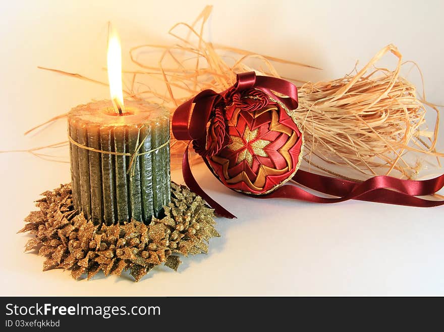 Various christmas decorations on a white background. Various christmas decorations on a white background