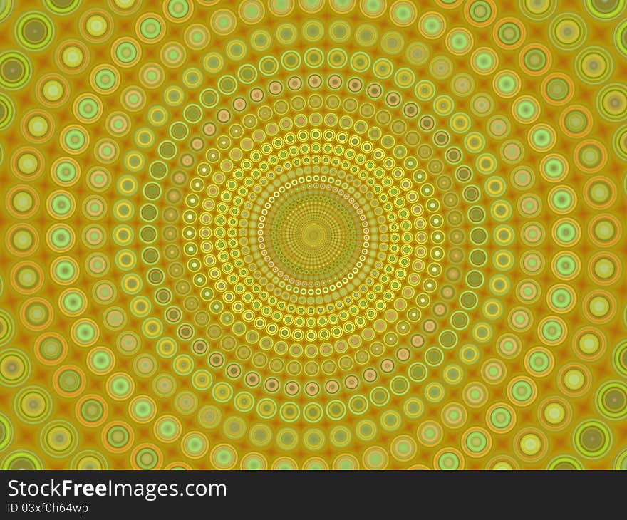 Abstract spiral yellow circular space pattern background. Abstract spiral yellow circular space pattern background