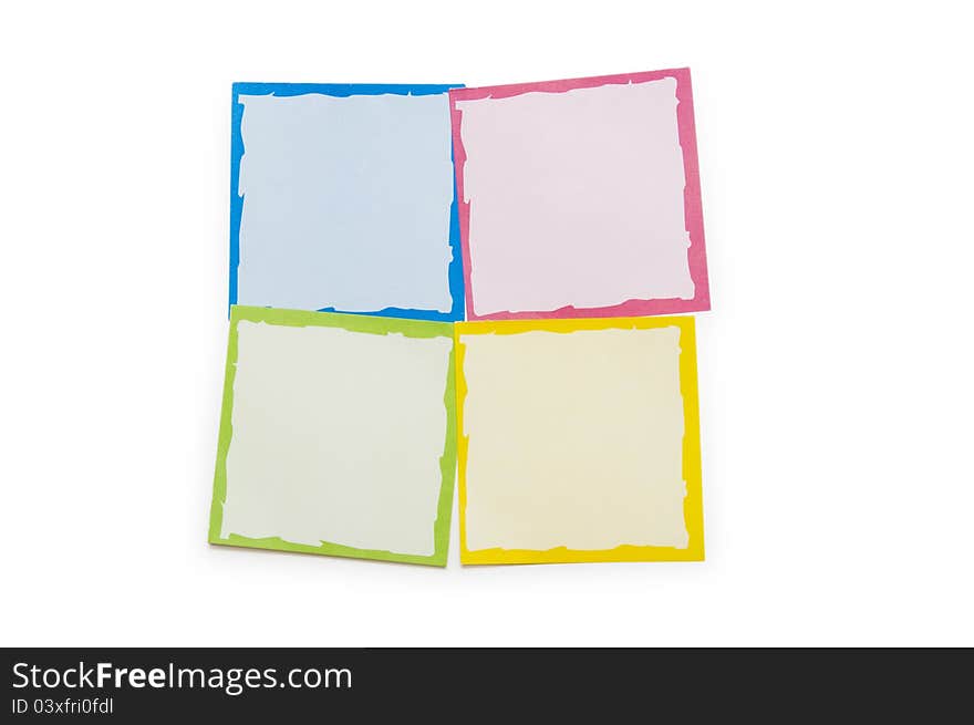 Reminder notes isolated on the white background