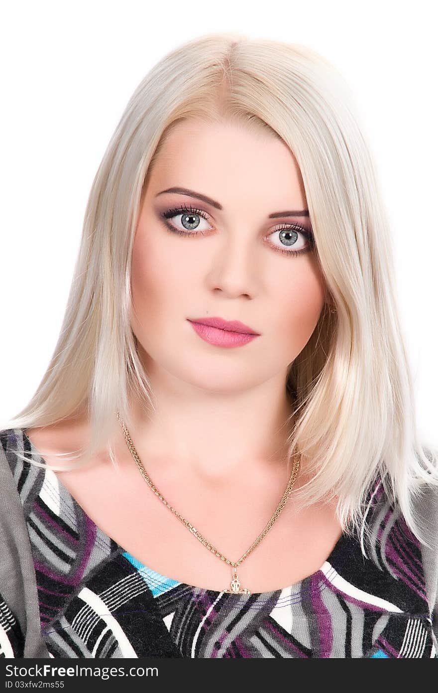 Portrait blonde with Professional makeup