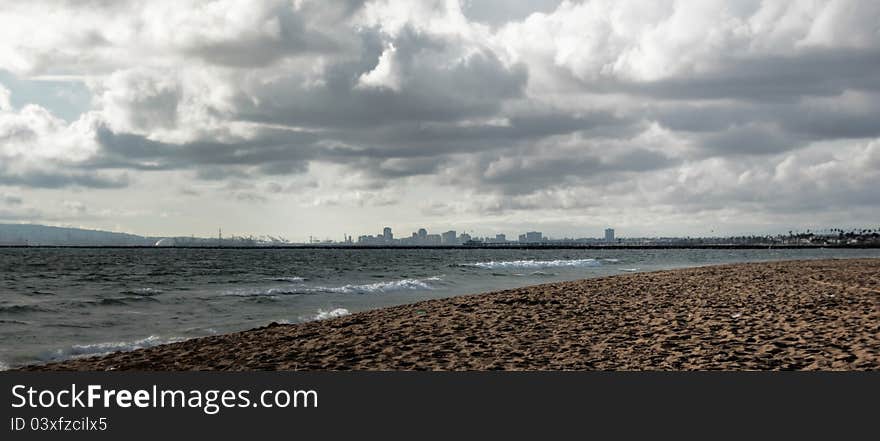 Dark clouds over the beach. Dark clouds over the beach.