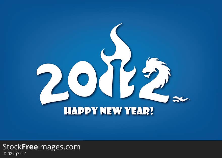 Greeting card for New year 2012 celebration