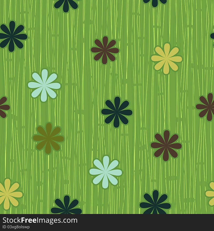 Spring flowers seamless pattern in vector