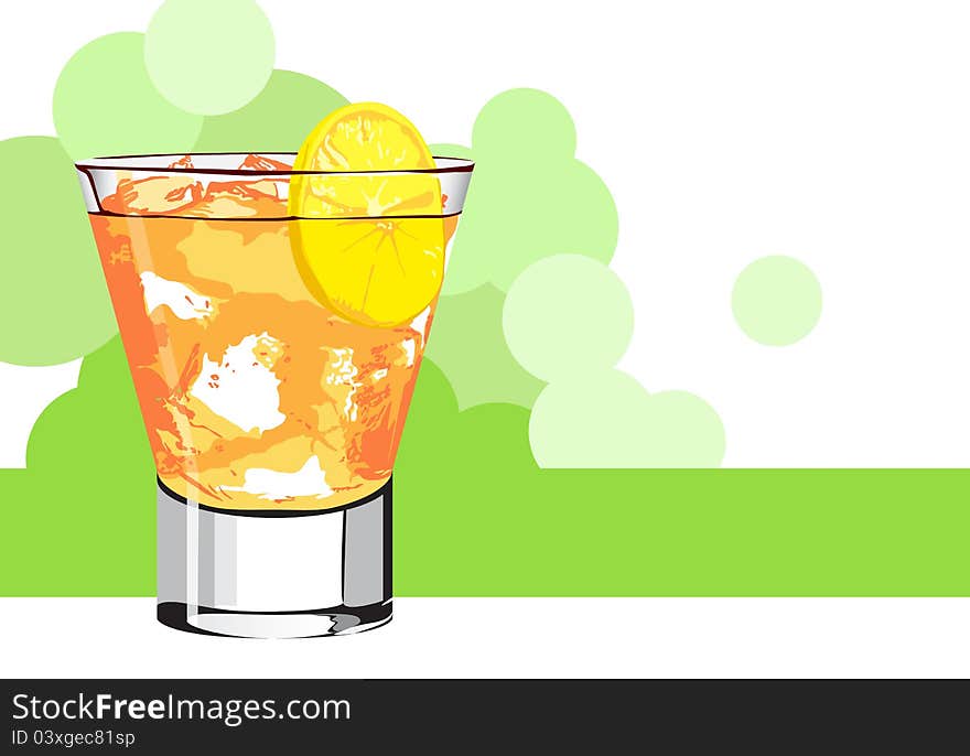 Fresh orange coctail on white background. Fresh orange coctail on white background