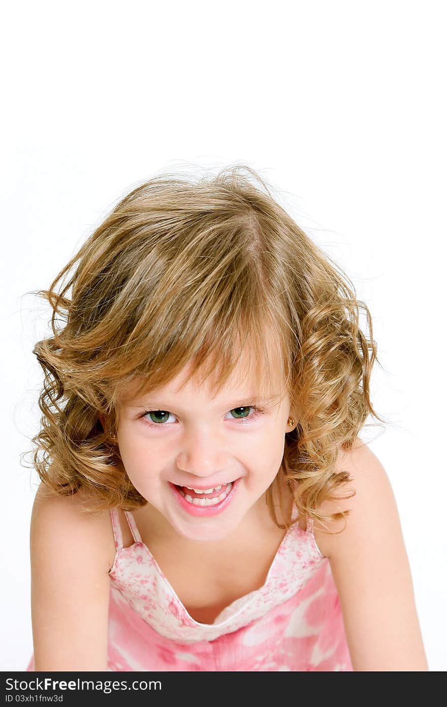 Smiling girl isolated on white background