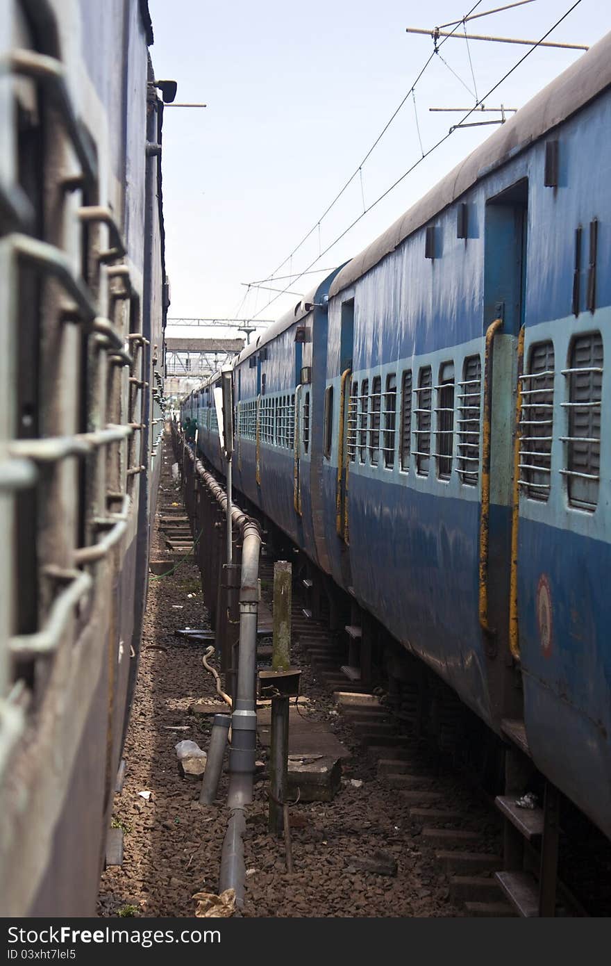 Two long trains in India