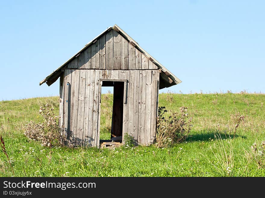 Wooden structure in the field