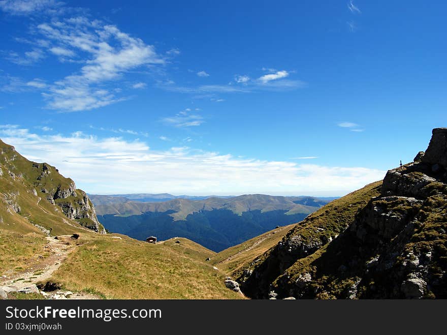 Clear sky view from the top of the mountains. Clear sky view from the top of the mountains