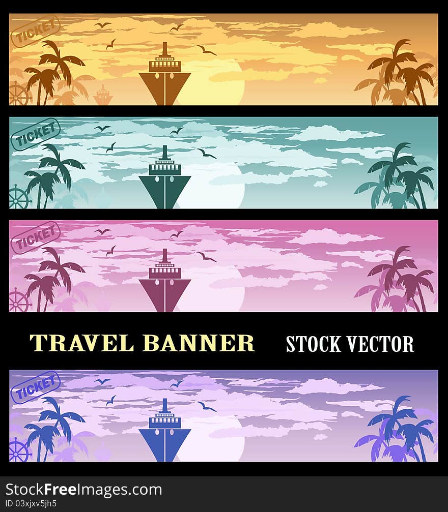 Colourful banners at a tourist theme